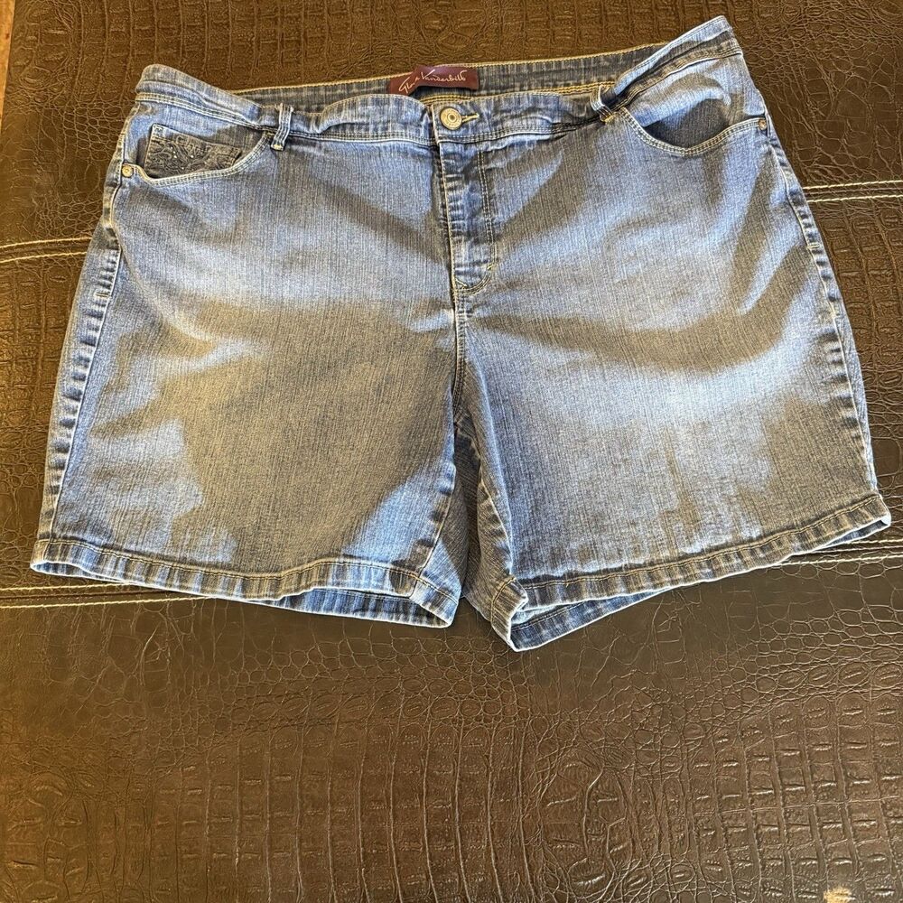 Gloria Vanderbilt Jeans Shorts Womens 18W Blue Mid Rise Straight Stretch